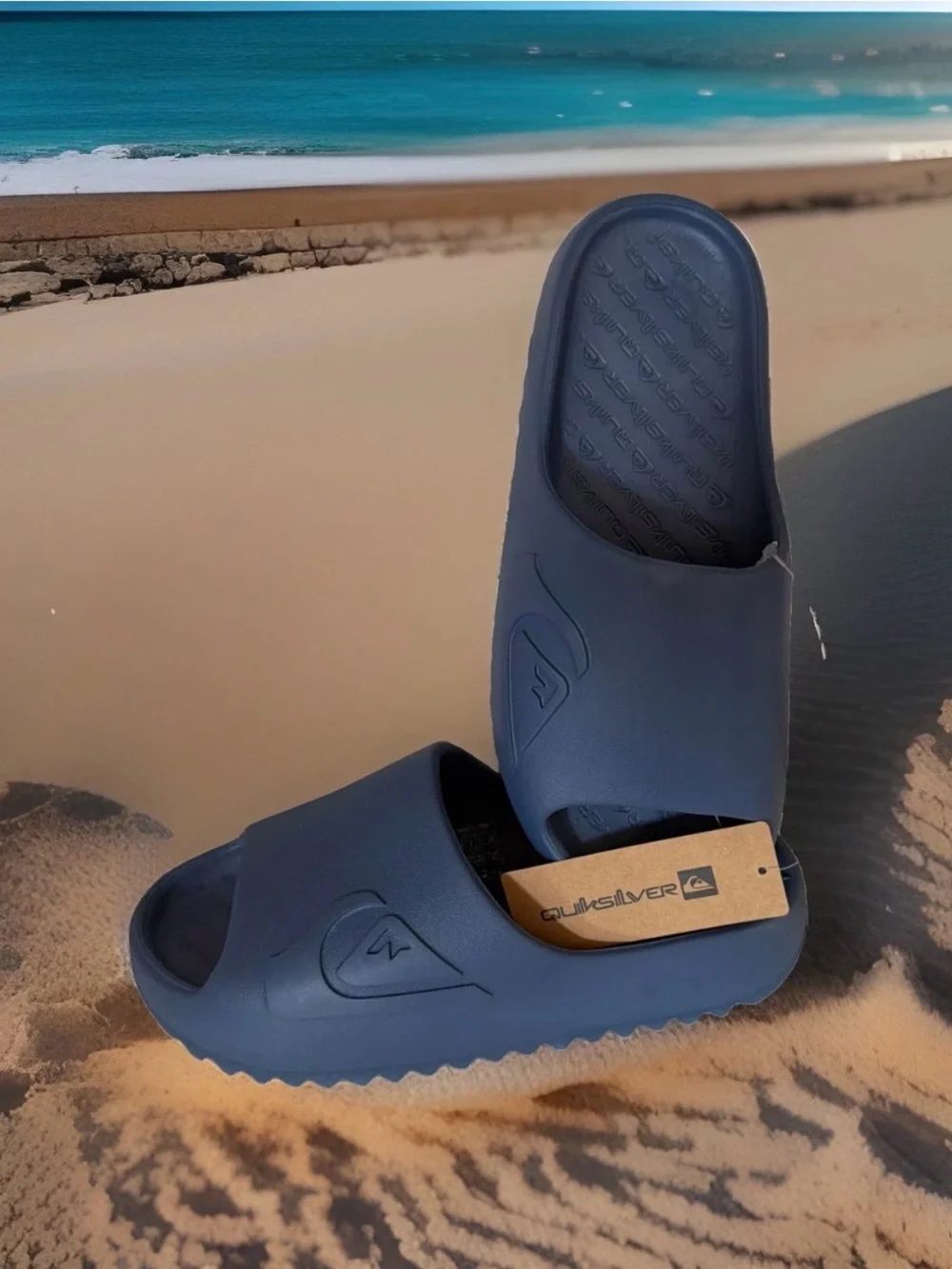 Quiksilver Men's Size 11 Cloudbreak Comfort Slide Sandals. Navy Blue. NWT